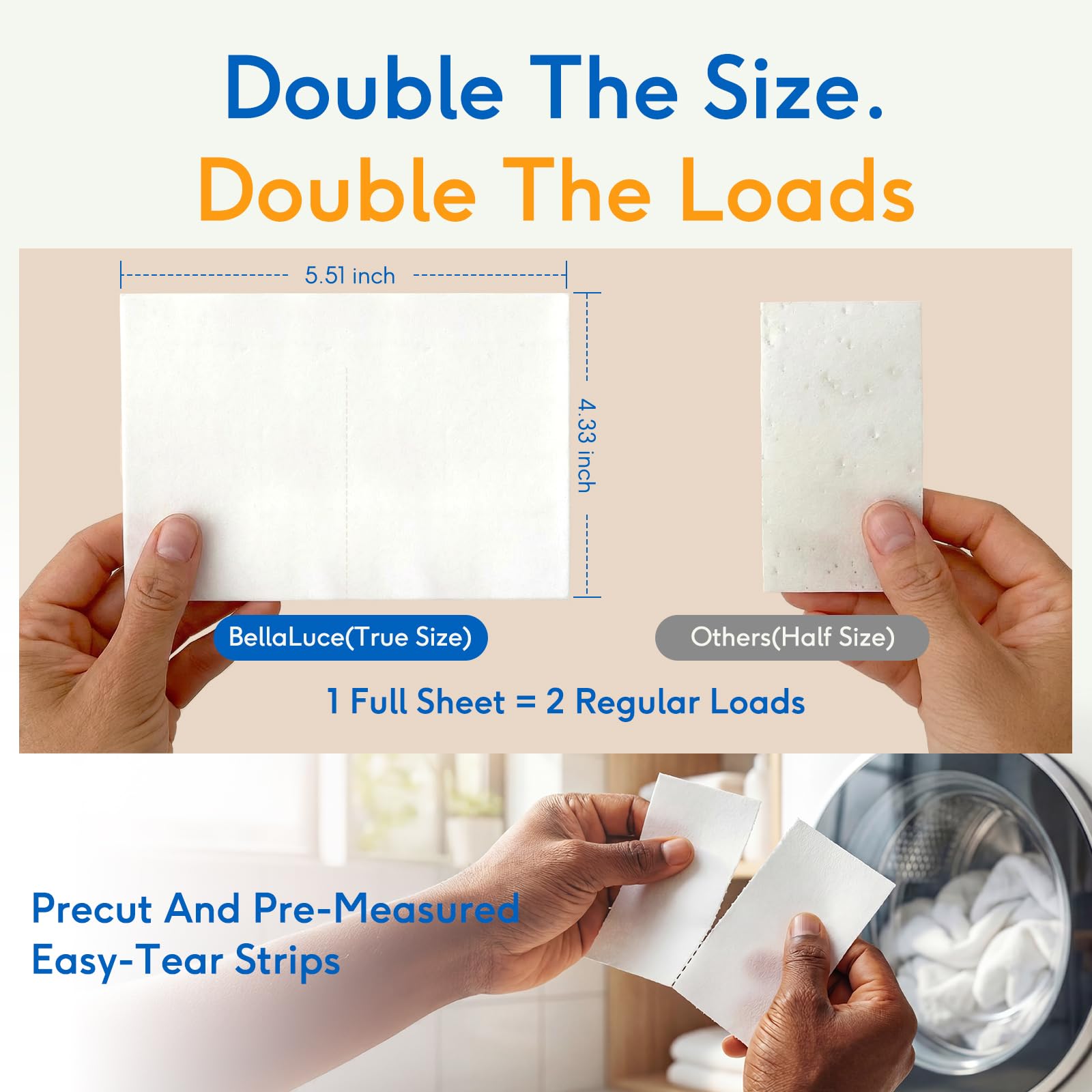 BellaLuce Laundry Detergent Sheets - Laundry Sheets, 240 Loads, Eco-Friendly, Plastic-Free, Fresh Linen Scent, Space Saving, Fast Dissolve & Hypoallergenic, Laundry Detergent for Home,Dorms,Essentials