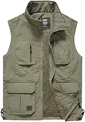 Colete masculino para pesca, safari, secagem rápida, atividades ao ar livre, fotografia, sem mangas