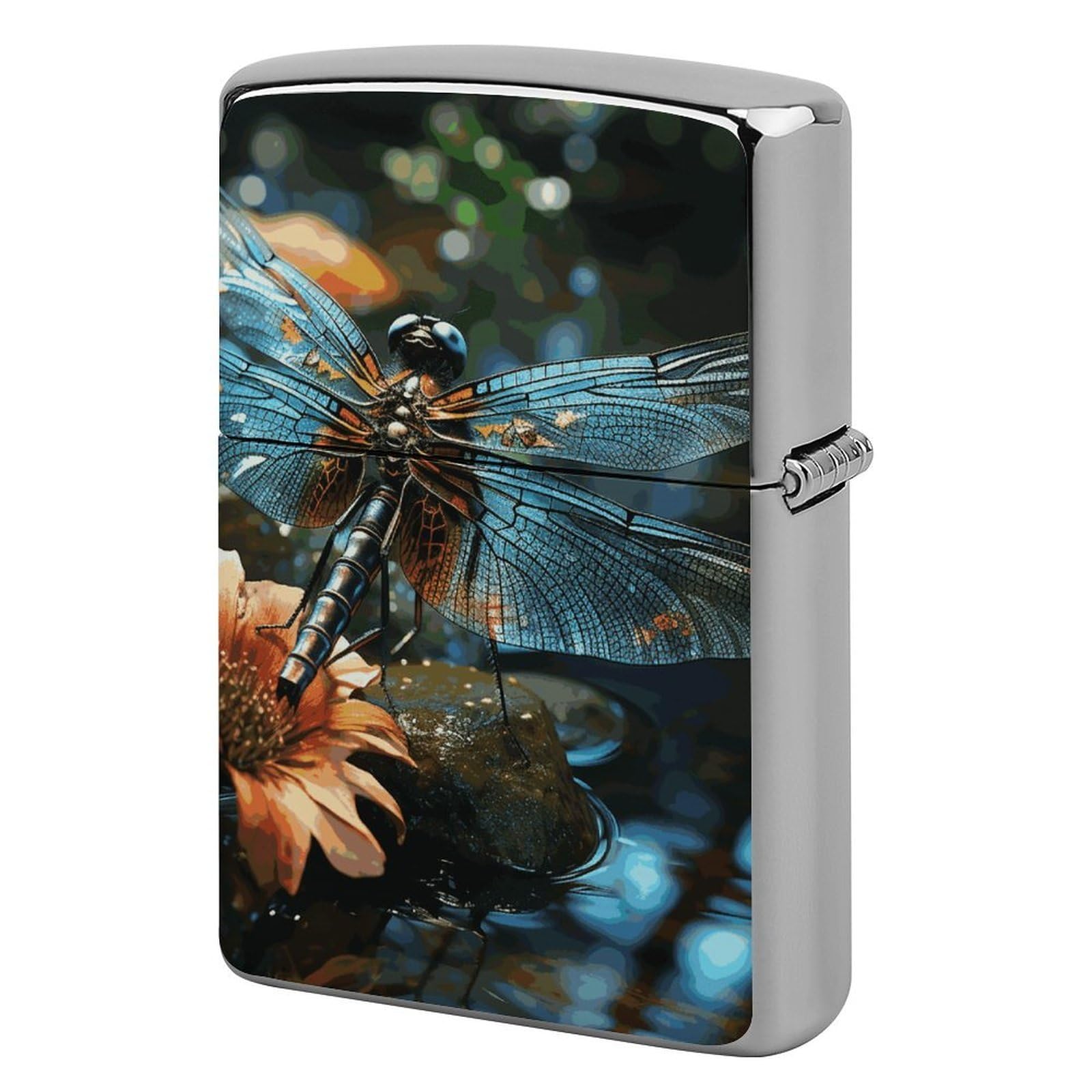 Dragonfly Flying on The Pond Lighter Case for Men, Personalized Lighter Cover for Valentine's Day Gifts, Flip-Top Lighters Shell for Outdoor, Portable Lighters Protective Sleeve