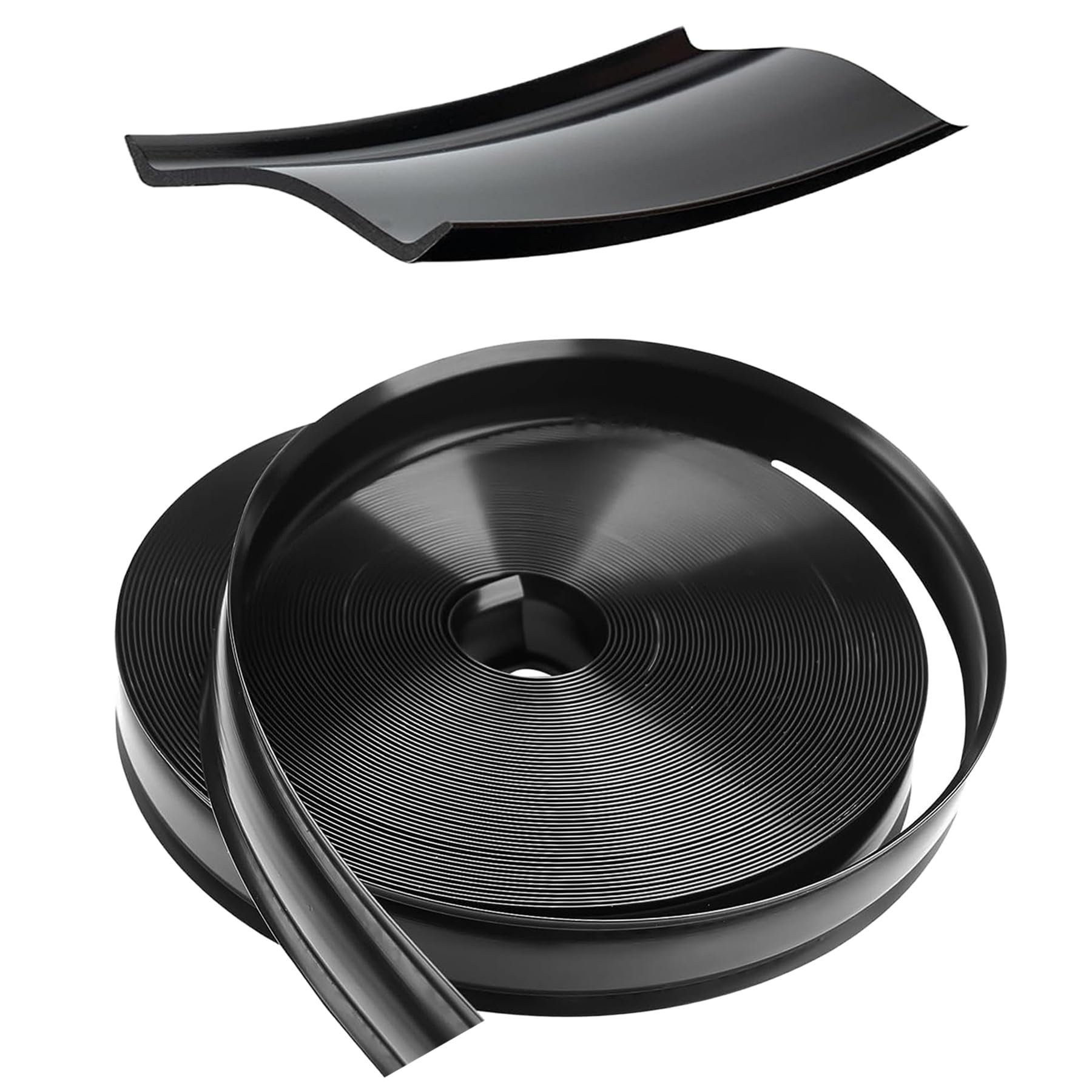 100 FT RV Trim Molding Insert, 1" Heavy Duty Weather Stripping Exterior Replacement, Rubber Vinyl Flexible Molding Trim, Waterproof Screw Cover for RV Camper Trailer Roof &amp; Gutter, Black