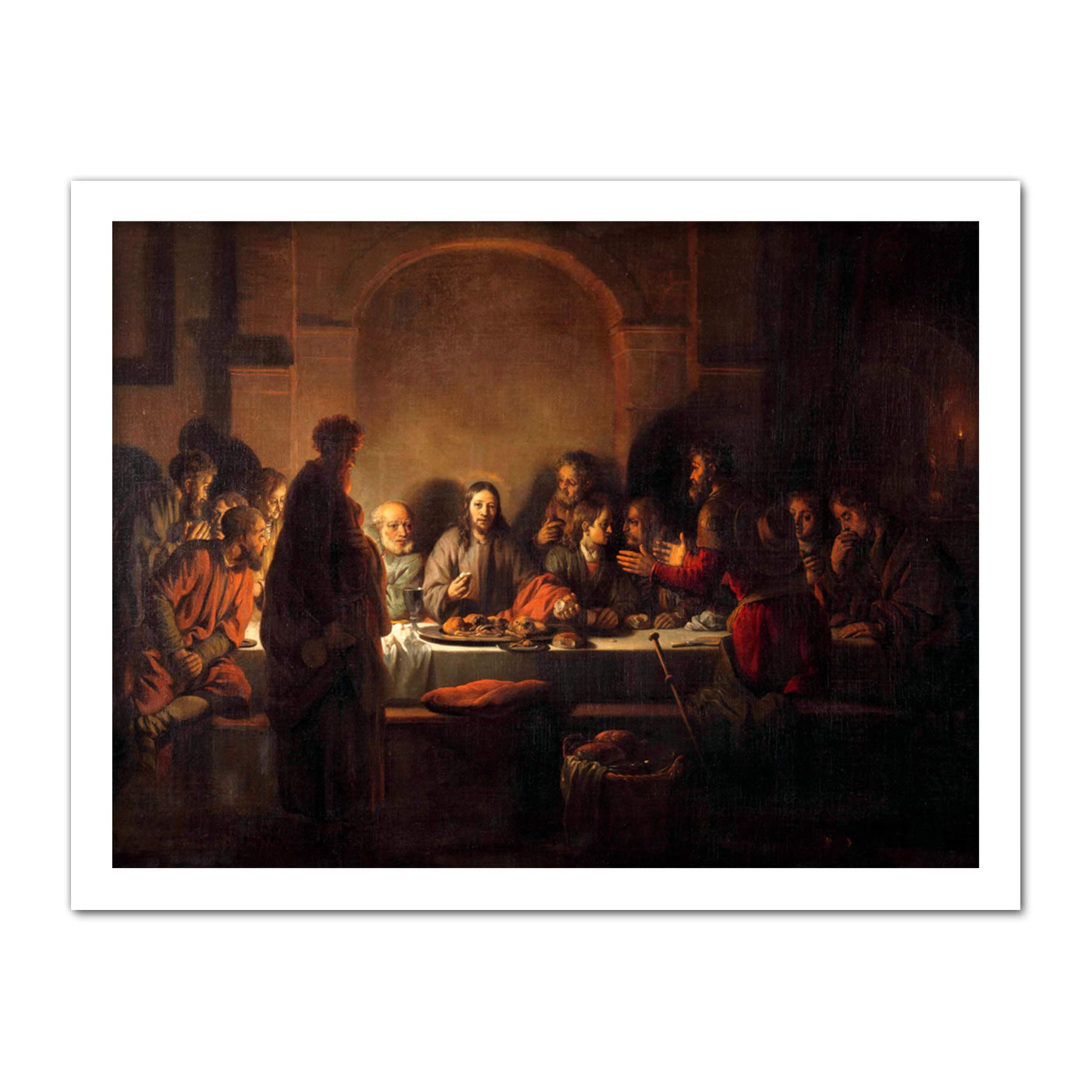 Artery8 Van Den Eeckhout The Last Supper Painting Artwork Framed Wall Art Print 18X24 Inch