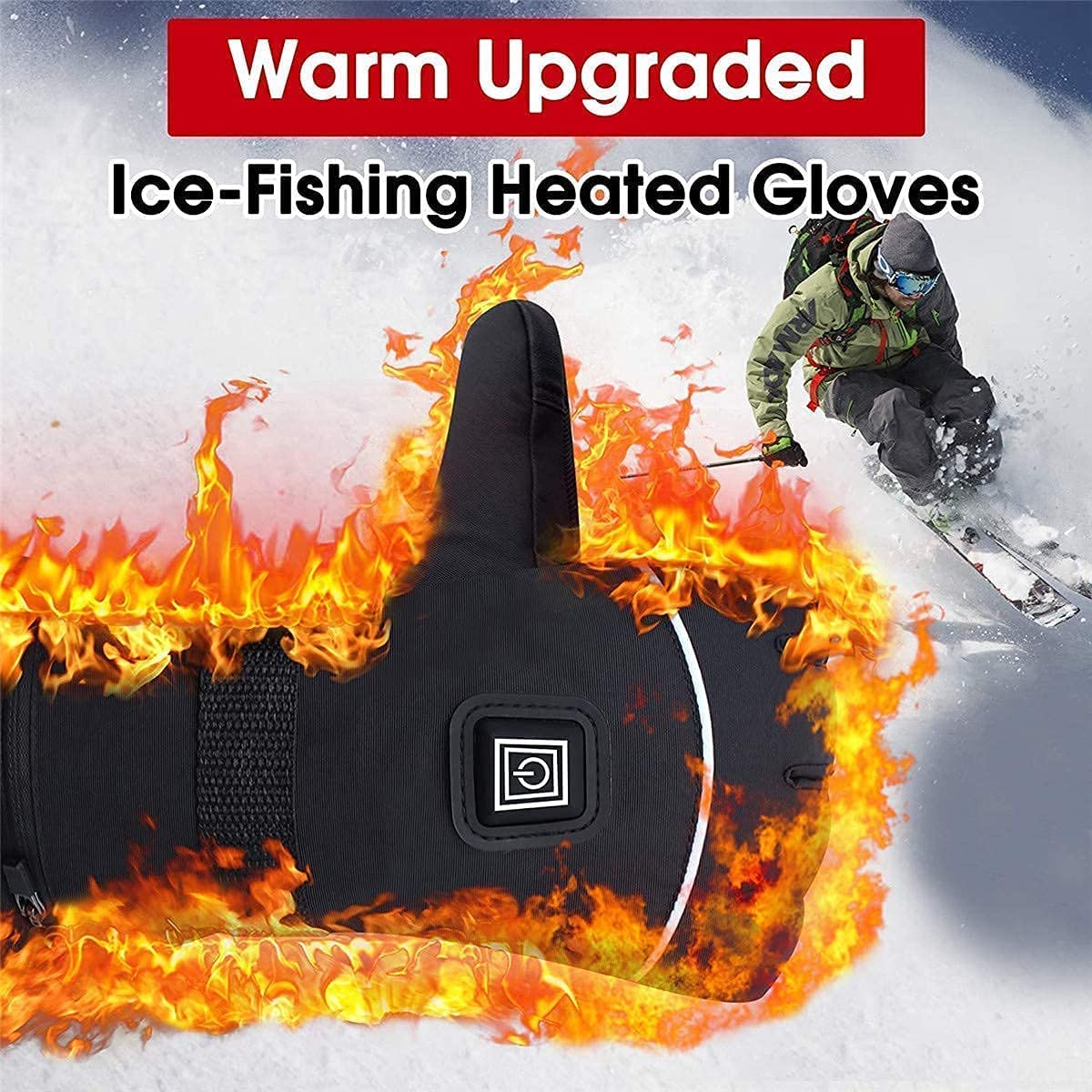 Guantes térmicos eléctricos, Guantes térmicos aislados con Pantalla táctil, Guantes térmicos para esquí de Motocicleta, Guantes Impermeables con 3 Niveles de Calentamiento a baterí