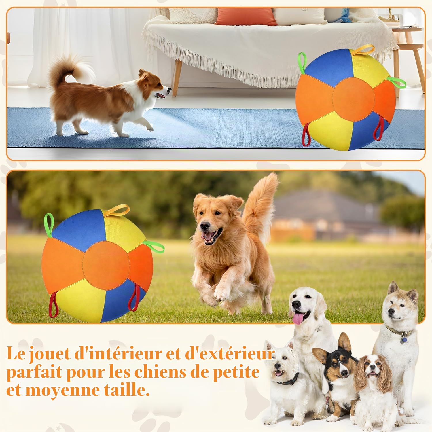 45cm Herding Balle pour Chien, Grande Balle de Troupeau pour Chien, Jouet Gonflable pour Grands Chiens, Balle de Troupeau Gonflable, Herding Ball Résistante aux Morsures pour Petits Moyens Grands