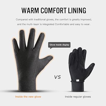 10F Winter Waterproof Windproof Warm Gloves Men Women Ski Gloves with 3M Thermal Insulated Lined - Touchscreen Fingers & Anti-Slip Palm for Cold Weather Cycling Driving Hiking Running Golf Sonw