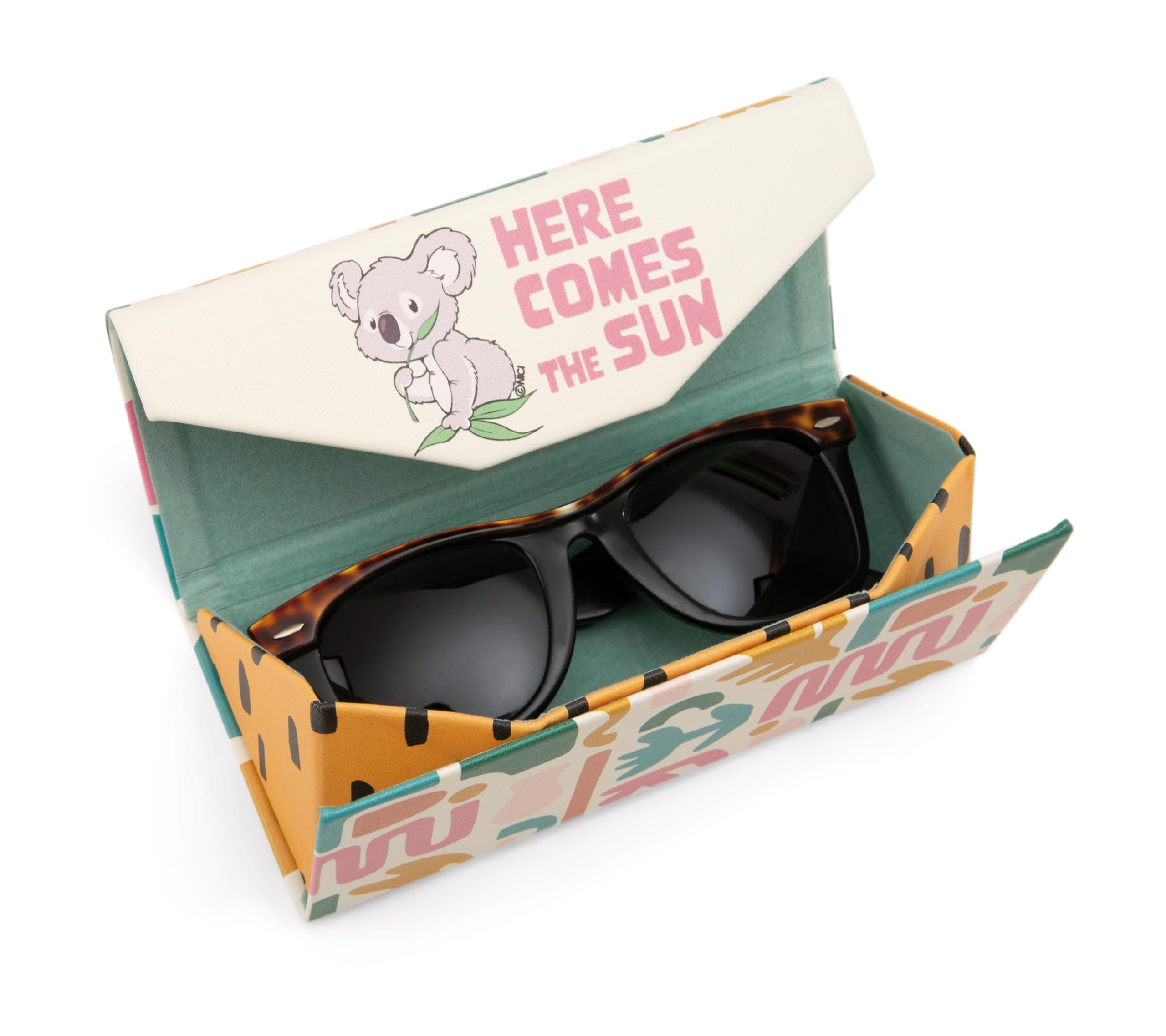 NICI Etui na okulary Koala niebieskie 16×6,5 cm – składane twarde pudełko na okulary dla dzieci i dorosłych