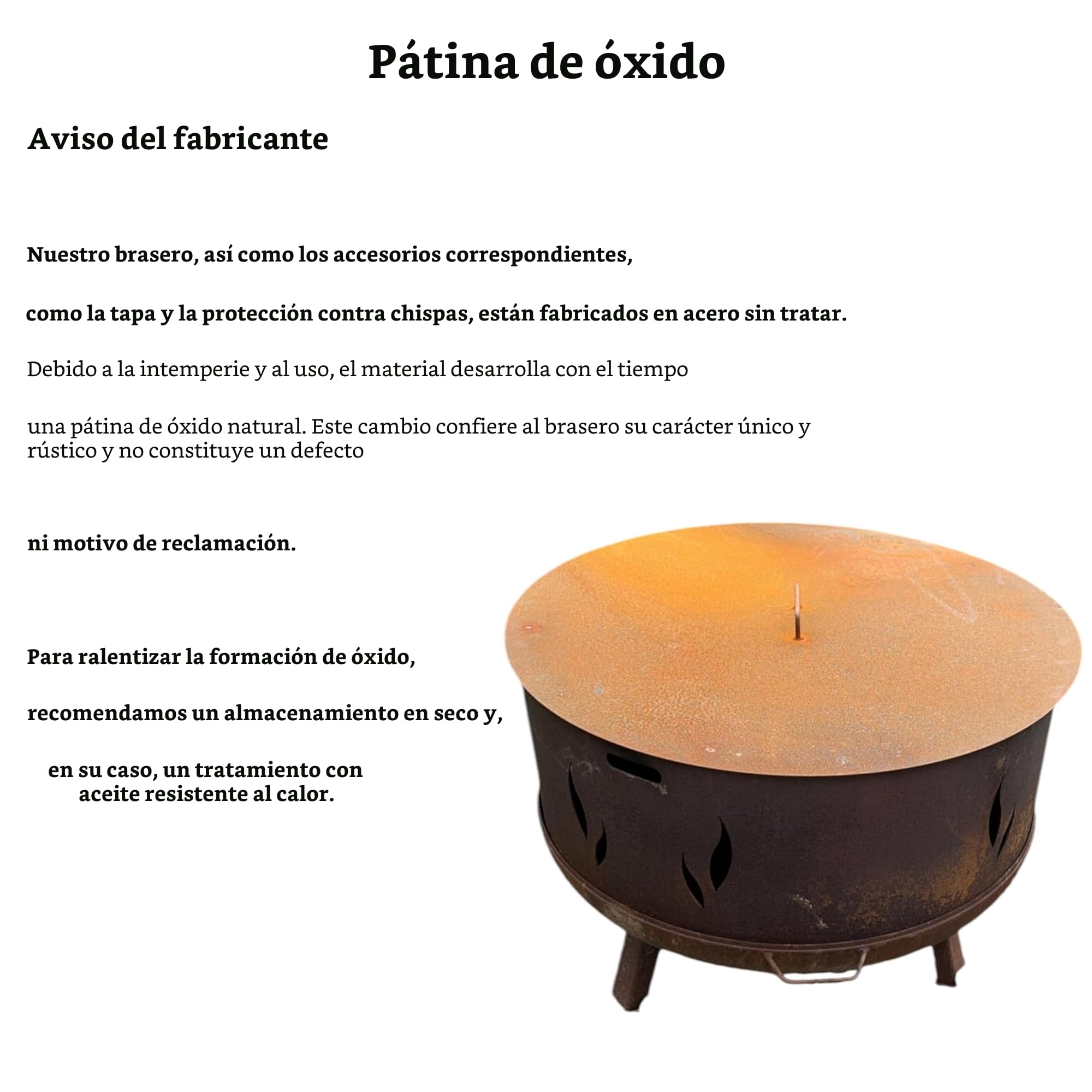 Brasero Palma de 60 cm, brasero para el jardín, protección contra chispas, terraza y balcón, barril de fuego y cesta de fuego (60 cm de diámetro)