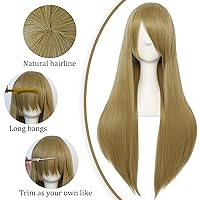 Vista 104 de anogol Vocaloid 32" 80 cm de largo recto de Cosplay peluca Pelucas Para Fiestas Halloween, Anaranjado