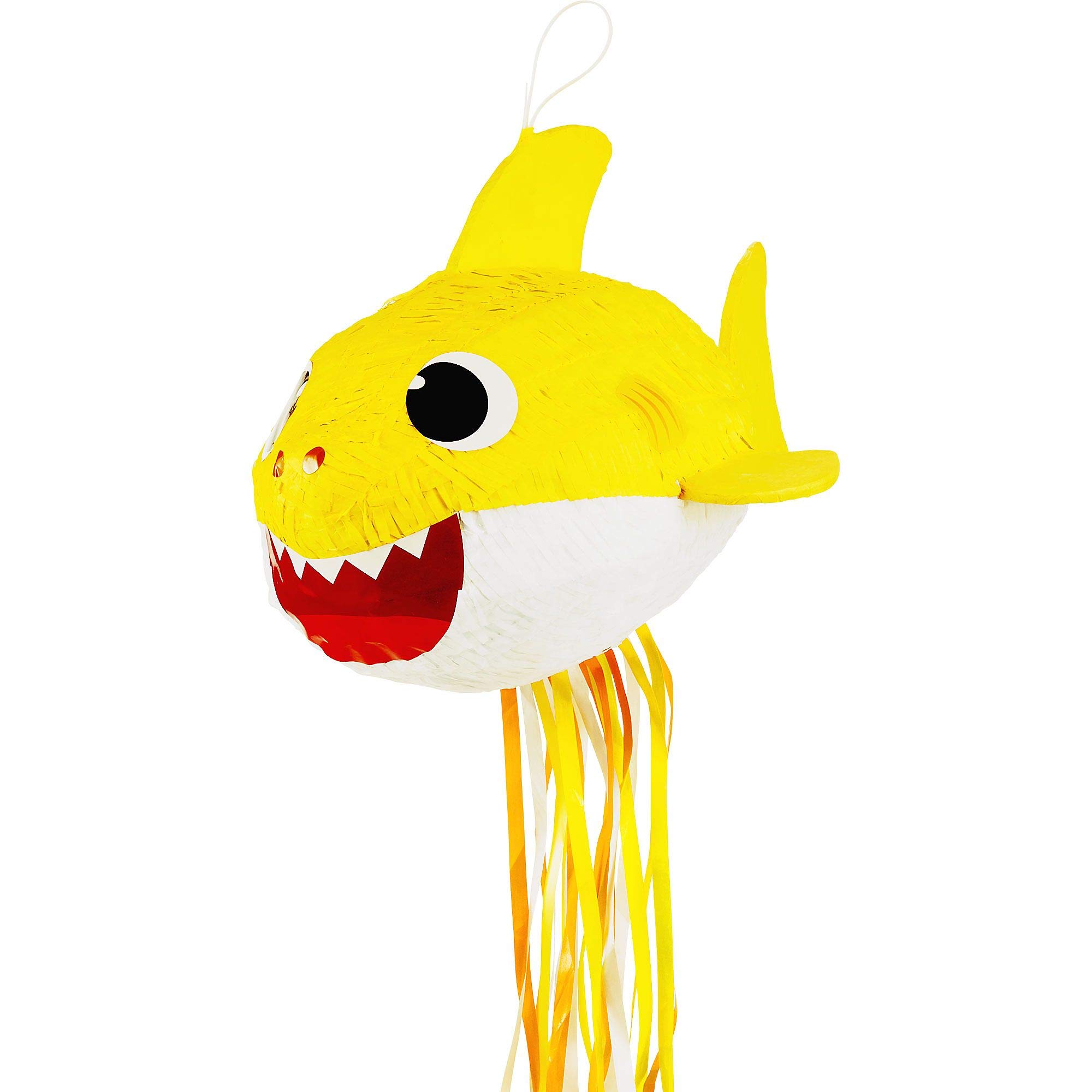 Ya Otta Pinata Baby Shark Pull String Pinata, Yellow, 14” x 19” x 9-1/2”