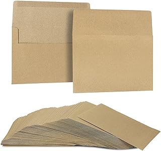 Juvale Recycled Paper Wedding Invitation Envelopes A7-5.25 x 7.25 In, Vi...