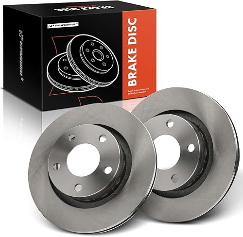 A-Premium 10.58 inch (268.8mm) Rear Vented Disc Brake Rotors Compatible with Select Volkswagen, Audi Models - Passat 2002-2004, A6 Quattro