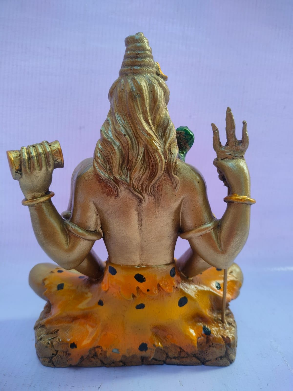 Figurka Lorda Shivy, błogosławieństwo, idol, rzeźba, Murti, dekoracyjna do sypialni, pokoju Pooja, biura, dekoracja stołu i artykuły prezentowe (20 cm x 17 cm, wielokolorowa) (żywica)