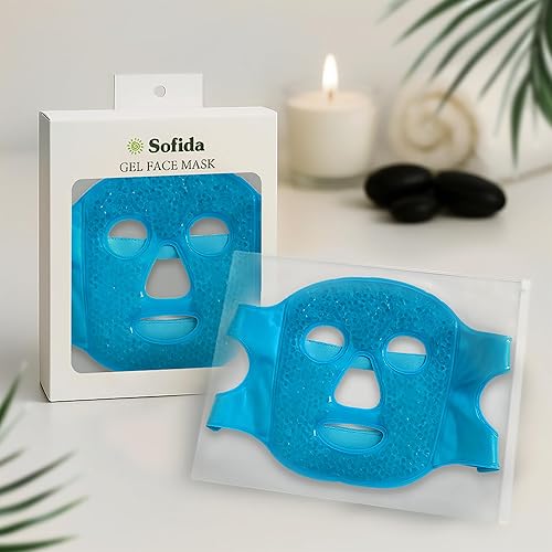 Miniatura 8 de Máscara facial de gel frío y caliente, reduce las ojeras hinchadas, bolsas debajo de los ojos, migrañas, alivio del estrés, paquete de terapia de