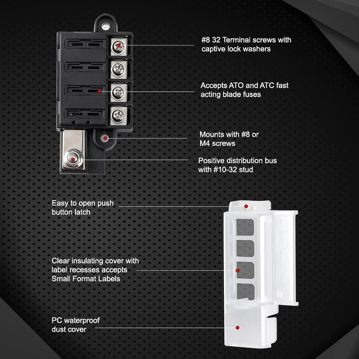 4/8 Way Car Truck Circuit Fuse Box Car Fuse Accessory 12V 24V Circuit Breaker Blade Fuses Circuit Standard (Size : 4 Way)