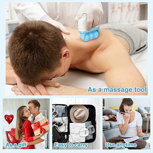 Miniatura 6 de Rodillo de hielo para cara y ojos, masajeador facial de cabeza de duelo para aliviar la hinchazón ocular, migraña, dolor, lesiones menores,