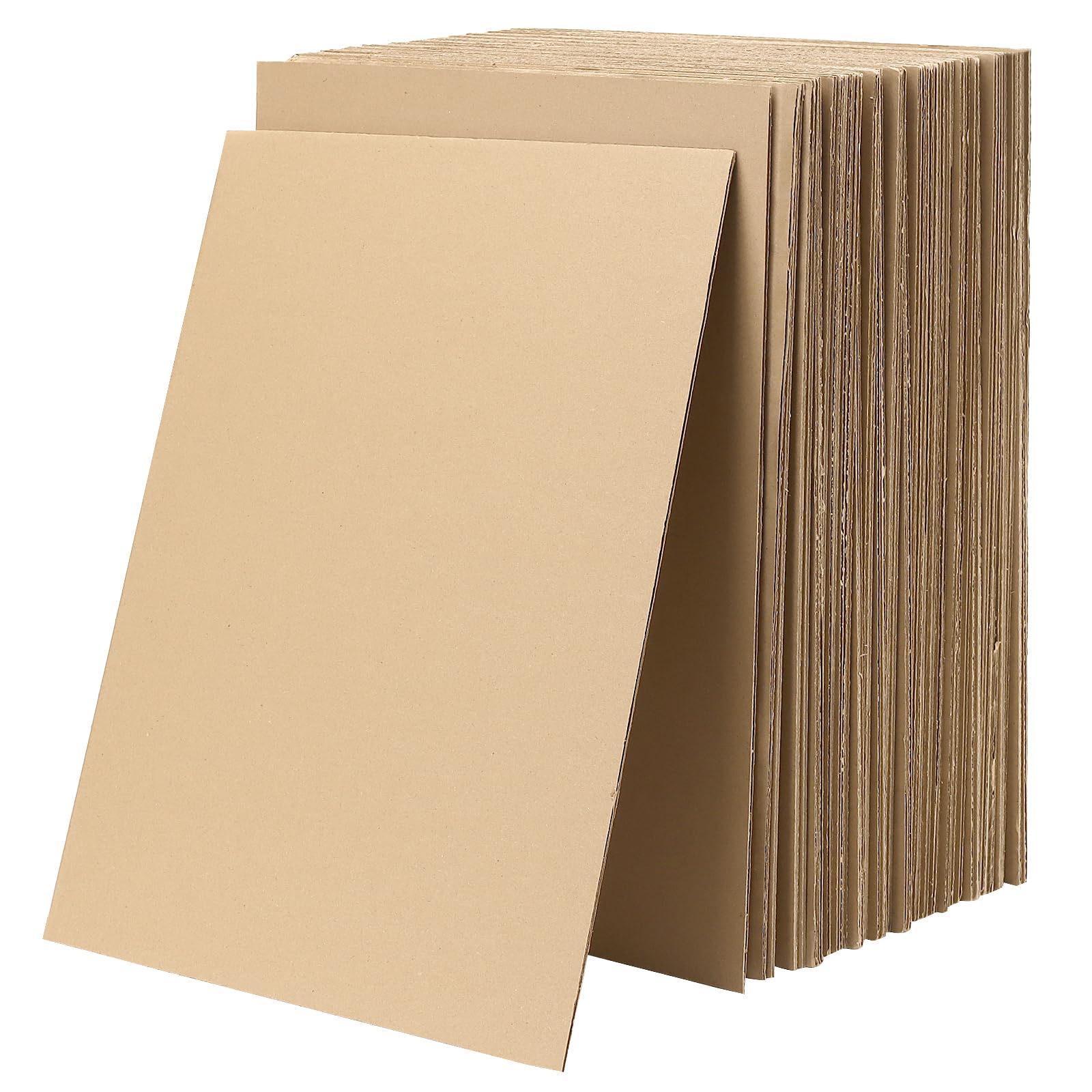 JAPCHET 50 Pack 30 x 40cm Corrugated Cardboard Sheets, A3 Kraft Board Art Craft Paper Sheet 3mm Thick for Packaging DIY Mailing