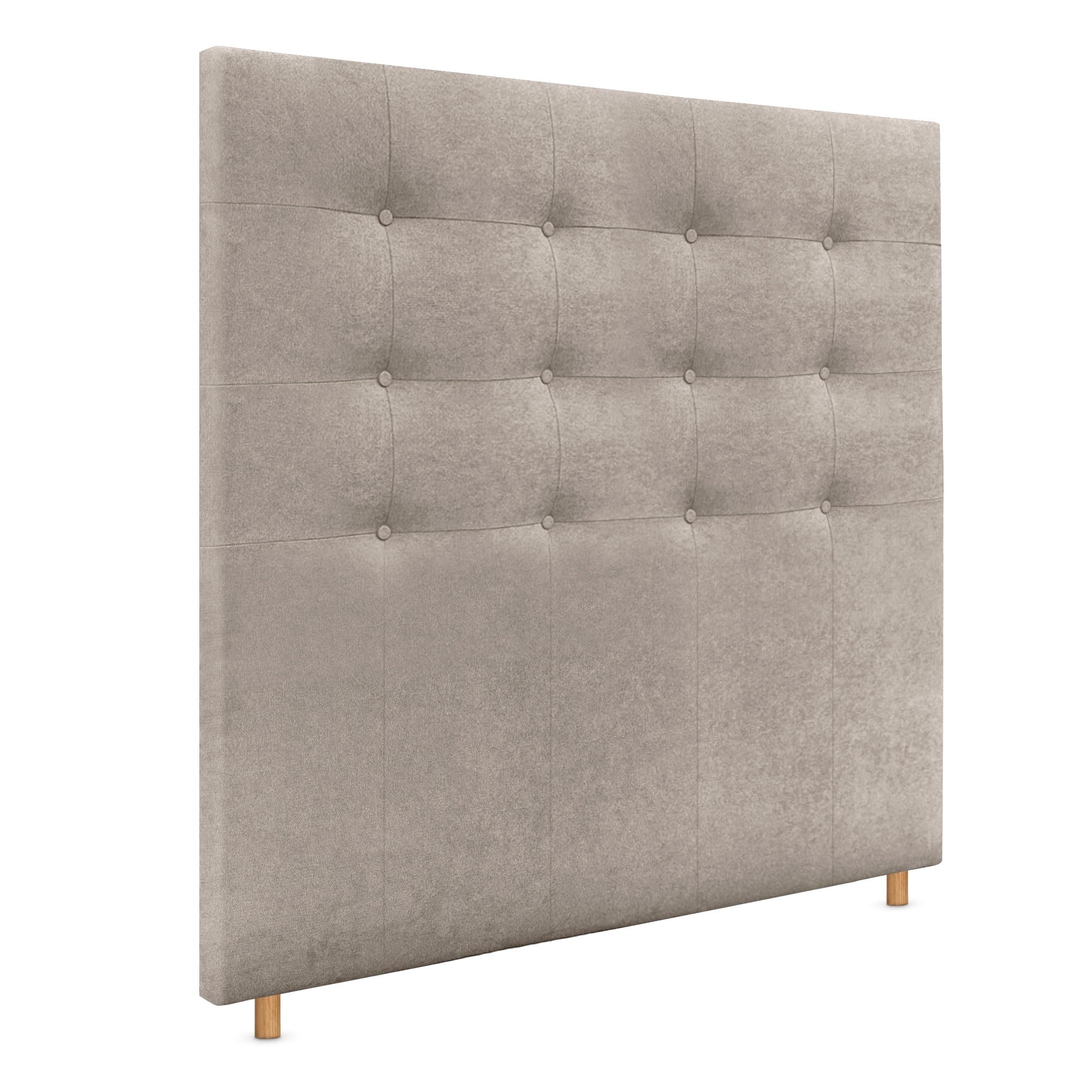 DHOME Cabecero Capitoné hasta el Suelo Cabezal 8cm tapizado ACUALINE Tela y Polipiel para Cama Dormitorio (150x120cm (150), Tela Beige)
