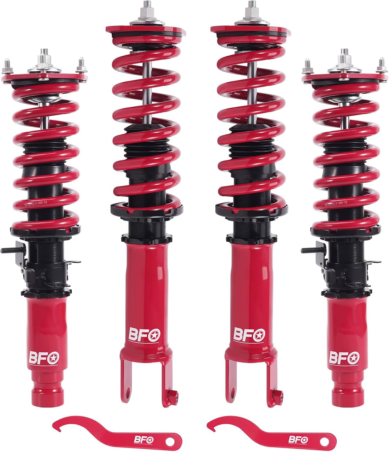 BFO Coilovers for Infiniti M35x M45x 2006-2010 AWD, for Infiniti G35x 2003-2008 AWD, for Infiniti G37x 2008-2013 AWD, Height Adjustable Coilovers Suspension Kit, Preset Damping Lowering Kit Red