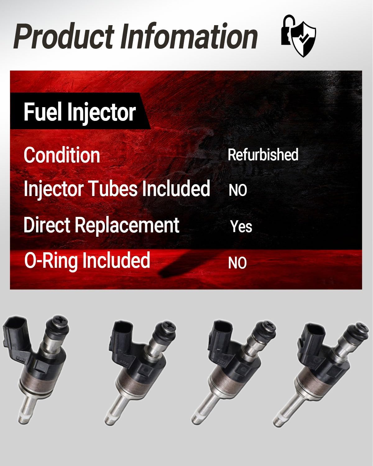 160105PA305 6 Holes Fuel Injectors 4pcs Compatible with Honda Accord 2018-2020, CR-V 2017-2020, Civic 2017-2020 1.5L L4 Direct Replacement OE Number 16010-5PA-305 84512137