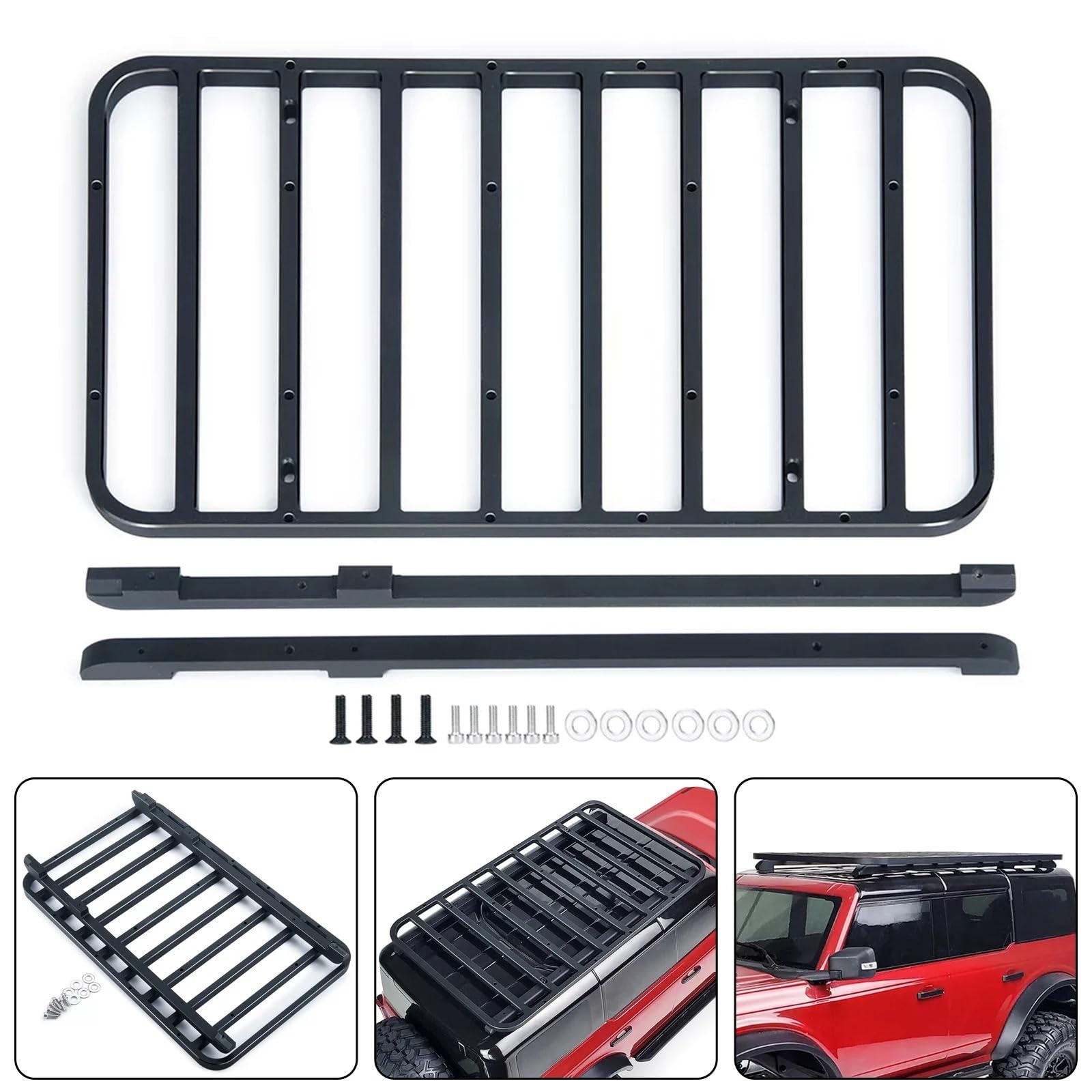 Para Axial Para SCX10 Para TRX4 Para Bronco 1/10 Portaequipajes Metálico Techo RC Piezas Recambio Mejora Modelo Modificado Piezas ReparacióN Rc