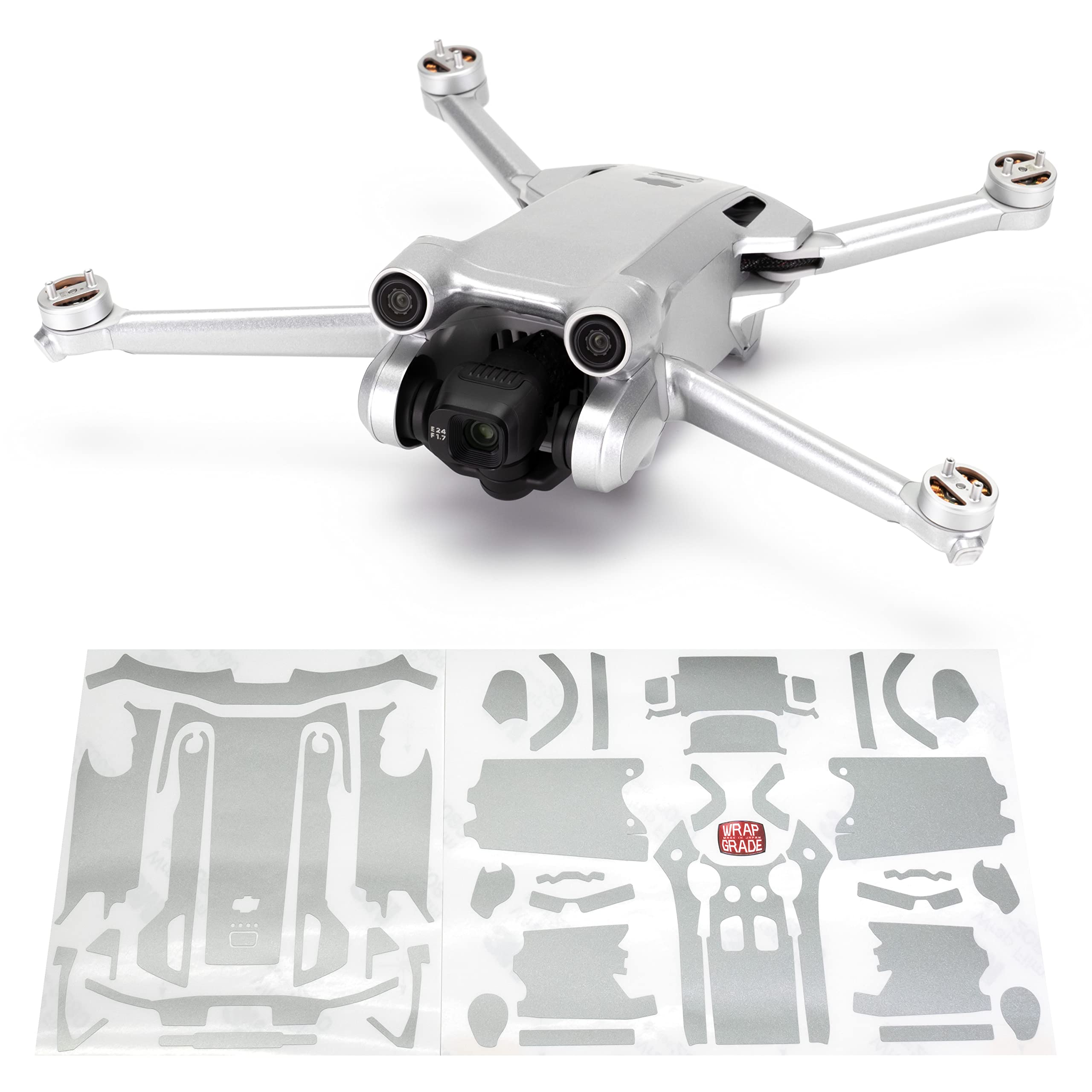 WRAPGRADE Skin Compatible with DJI Mini 3 Pro (AIRFORCE SILVER)