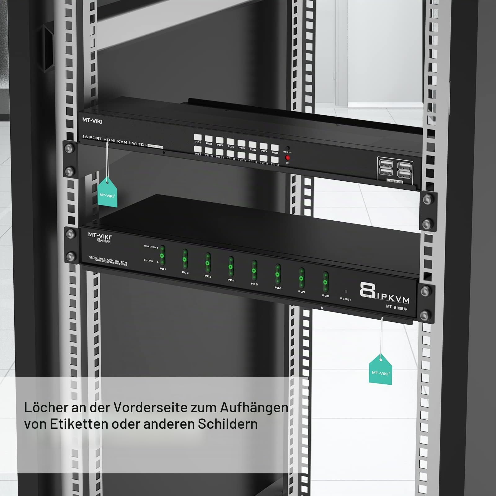 MT-VIKI 2 Stücke 1HE 19 Zoll Fachboden für Netzwerk Schrank 1U perforiertes Rackmontage Server für 19 Zoll Netzwerkschränke 22kg 250mm Tiefe Ablage 2 Stücke