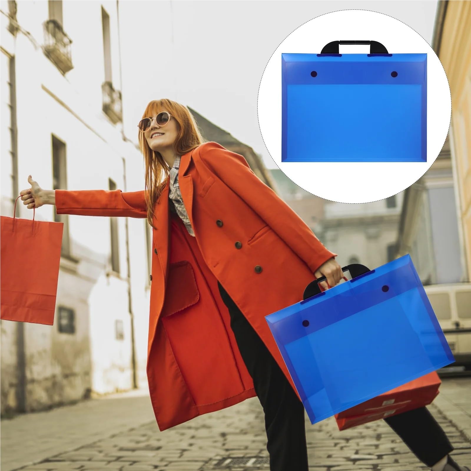 Bolsa Portafolio De Arte Carpeta de Mano con Clip for álbum A3, Impermeable, for Archivos, Pinturas y Suministros Profesionales for Artistas.(Blue)