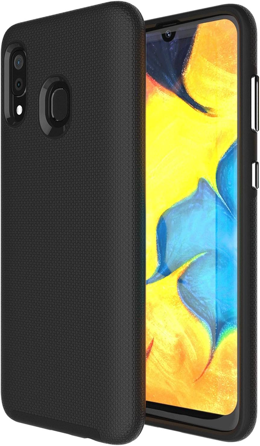 Ownest Compatible Samsung Galaxy A20 Case,Samsung Galaxy A30 Case Anti-Fall Dual Layer 2 in 1 Hard PC TPU with Protection Lightweight for Samsung Galaxy A20,Galaxy A30 (6.4 Inch)-(Black-4)