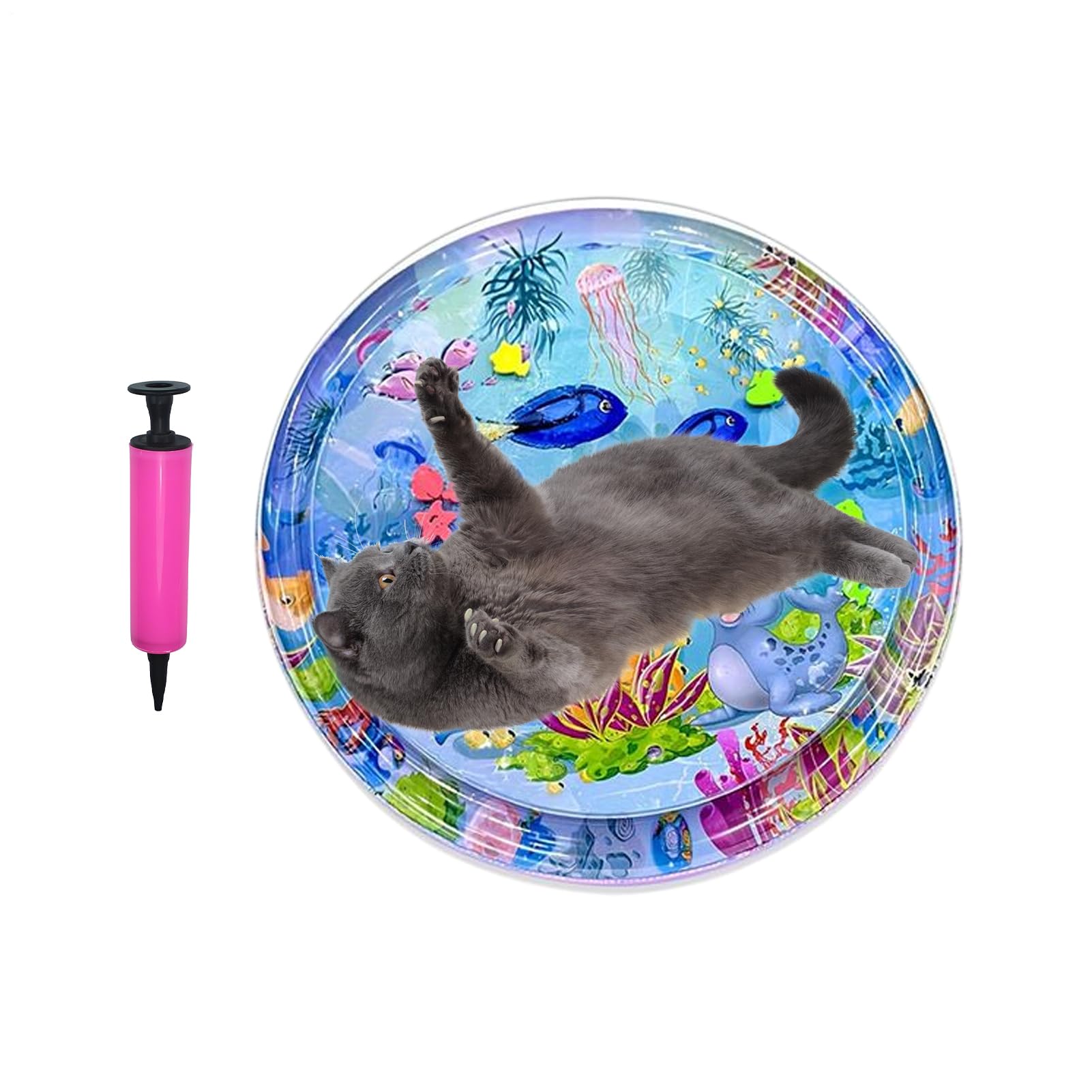 Tapis sensoriel à eau pour chat épais et résistant avec pompe de gonflage