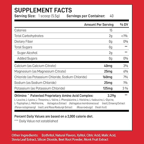 Miniatura 8 de Ohmino Activador de síntesis muscular sabor tropical Splash libre de estimulantes 40 porciones 988oz suplemento de aminoácidos electrolitos en polvo