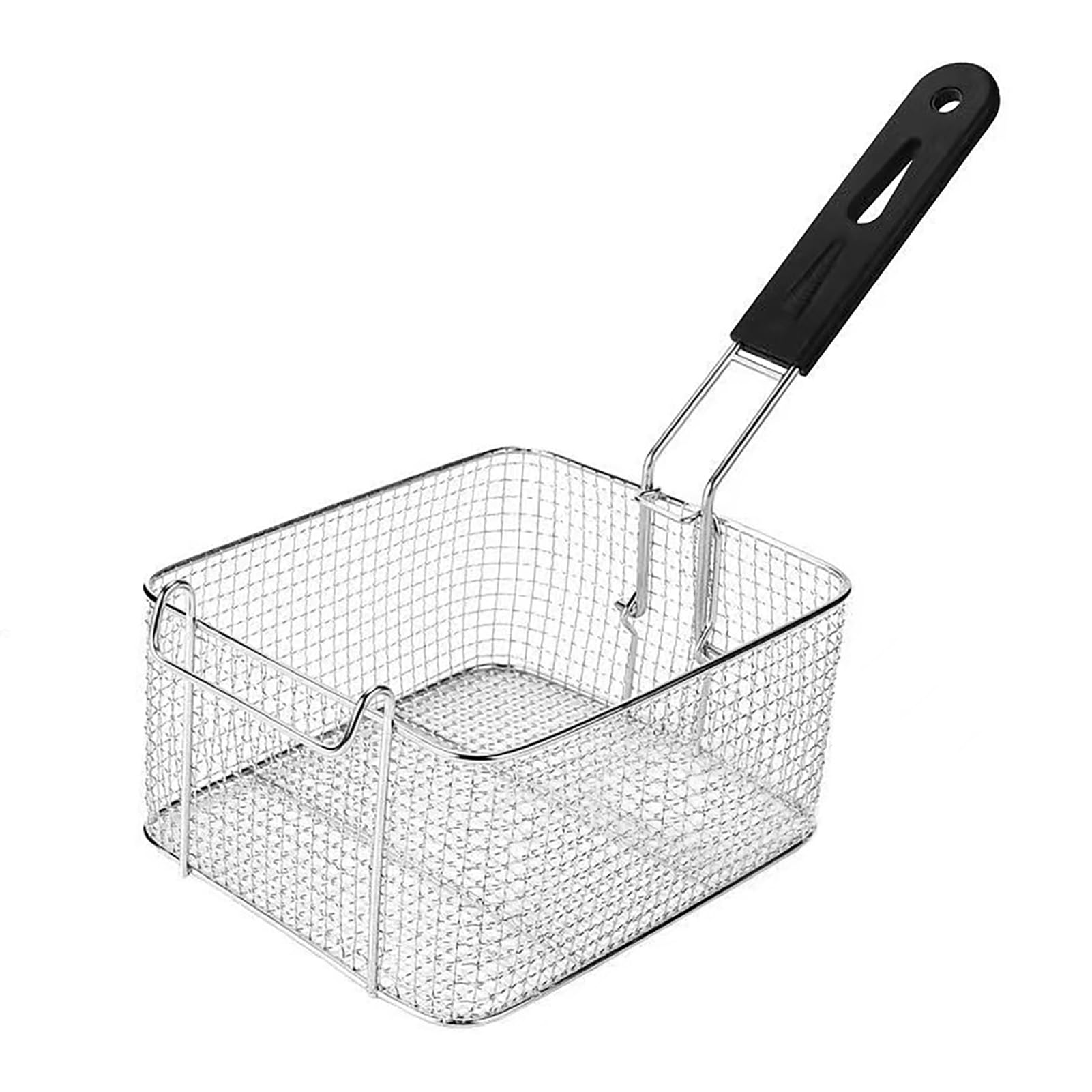 Cesta de Freír Profesional con Mango Largo, Estribillo para Alimentos Fritos de Metal de Malla para Freidoras Eléctricas Fácil de Usar y Limpiar