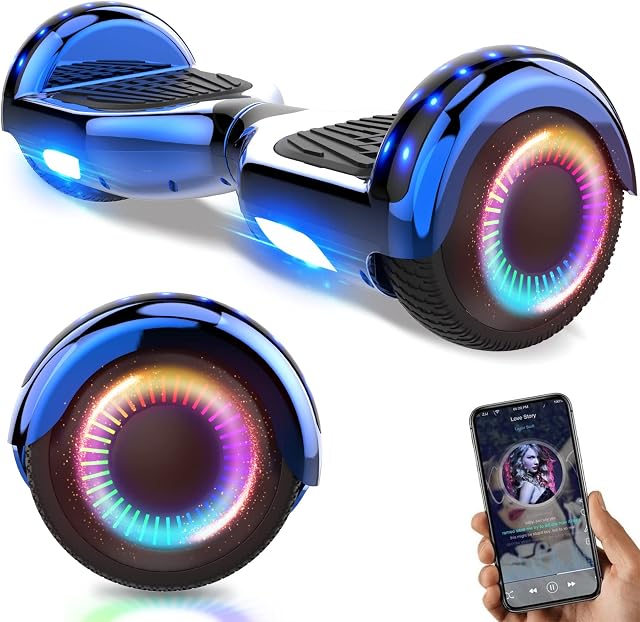 GeekMe Hoverboards,Hoverboards for kids,Hoverboards with Bluetooth Speaker,Strong Dual Motor,LED lights,Gift for kids