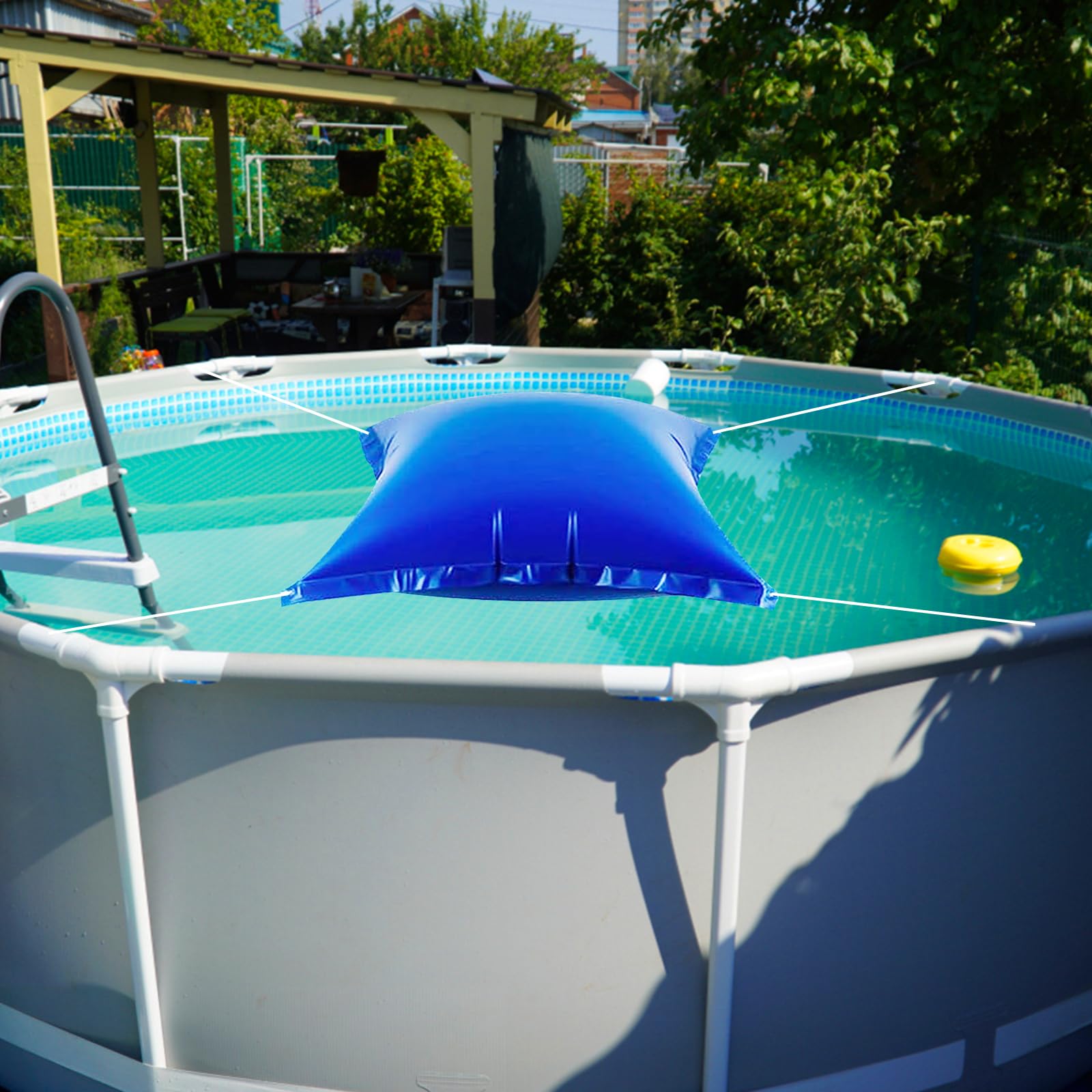 QWORK® Cuscino per Piscina Invernale 120cm con 2 Corde
