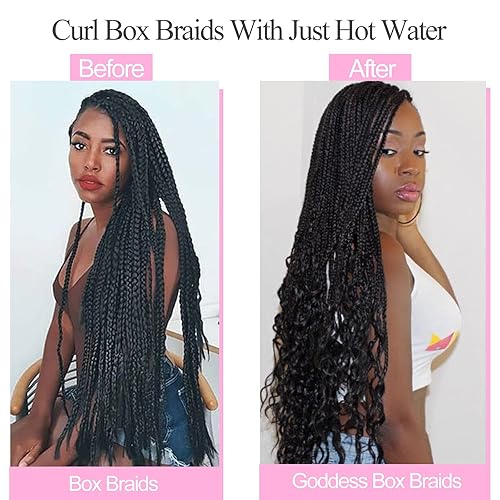 Miniatura 5 de Unionbeauty - Paquete de 8 paquetes de trenzas de ganchillo de color degradado de 18 pulgadas, trenzas de caja de diosa preenrolladas, cabello de