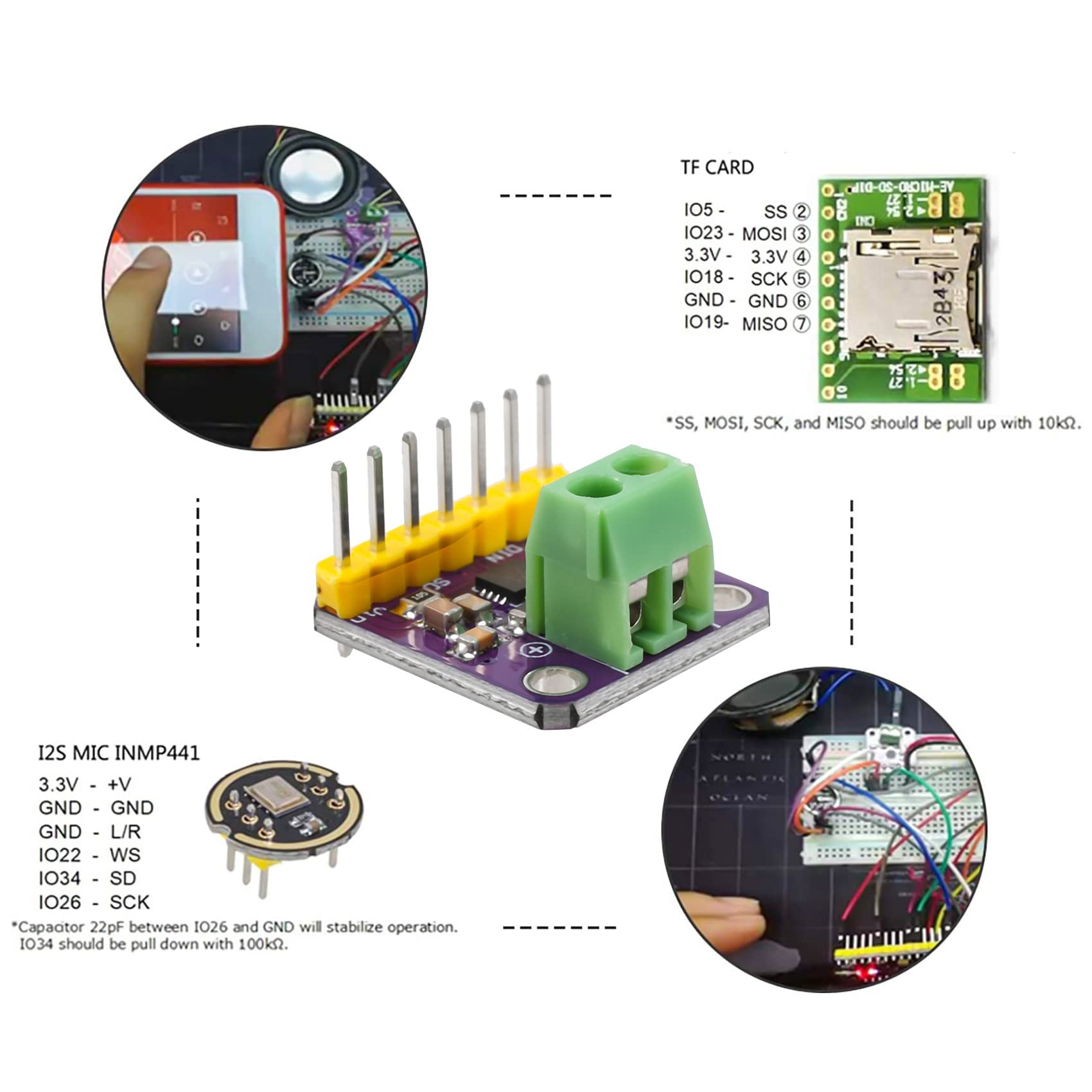 Module Amplificateur Audio MAX98357 I2S - Pour Raspberry Pi Et ESP32 | Ampli Class D Numérique