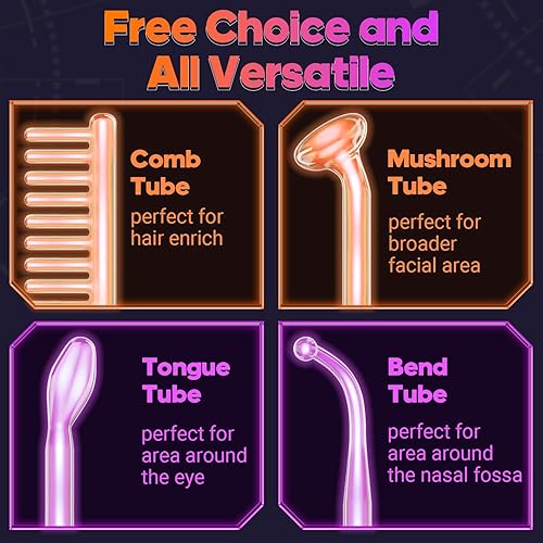 Miniatura 2 de Varita de alta frecuencia - Máquina de dispositivo facial de alta frecuencia UUPAS con 4 tubos