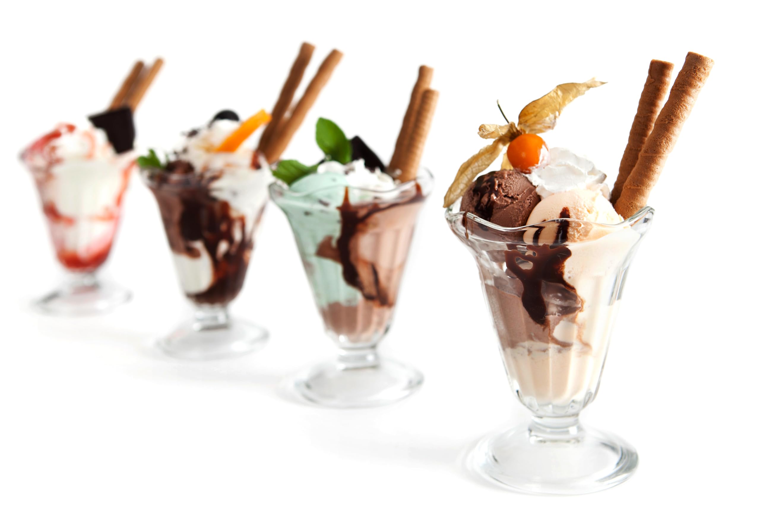 Topkapi 250.872 – 6 kubków do lodów Chicago, miseczki deserowe, szklanki do koktajli, Ice Cream Sundae, 23,5 cl, wys. 13 cm