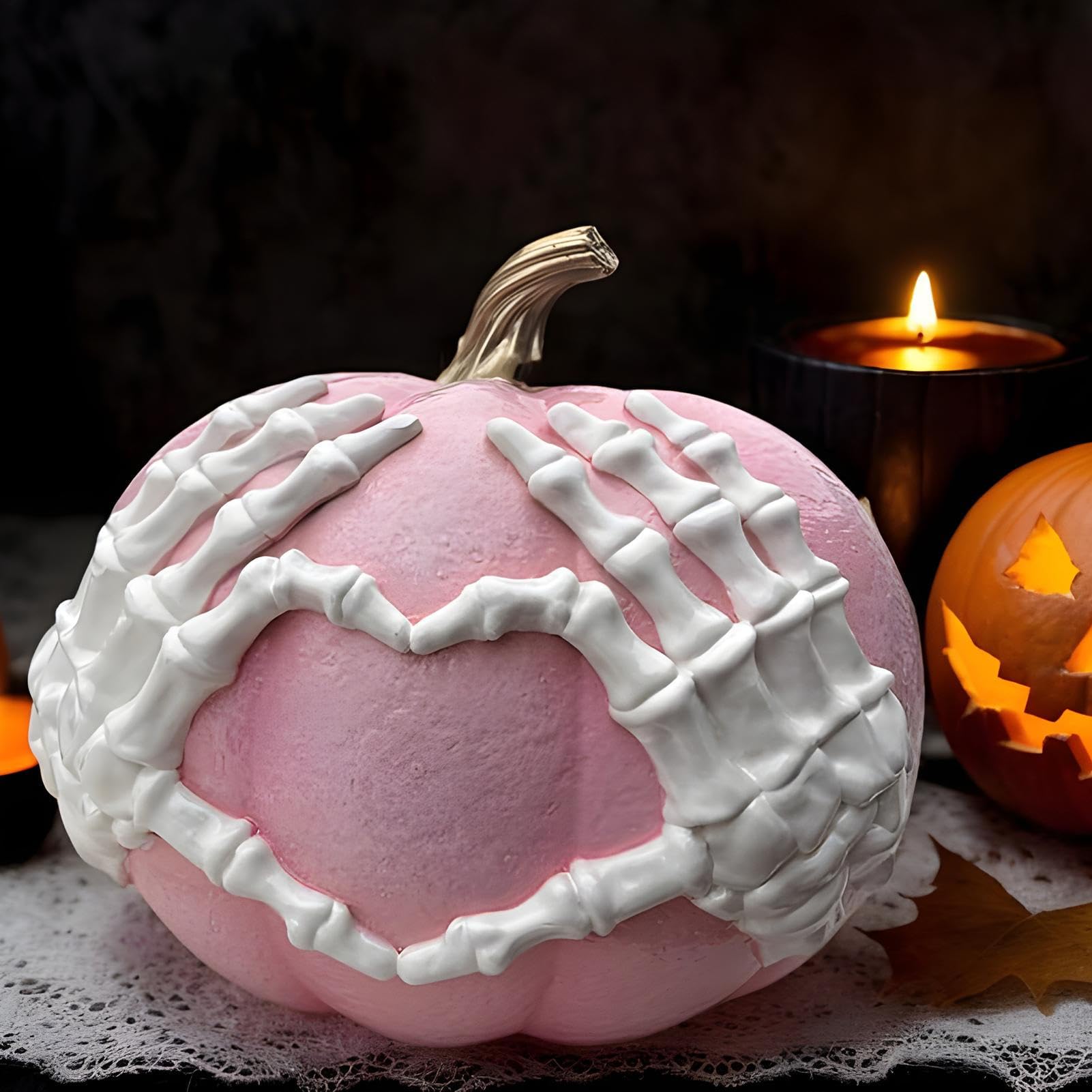 Generisch Kürbisse Zur Halloween Deko Kürbis Skelett Statue