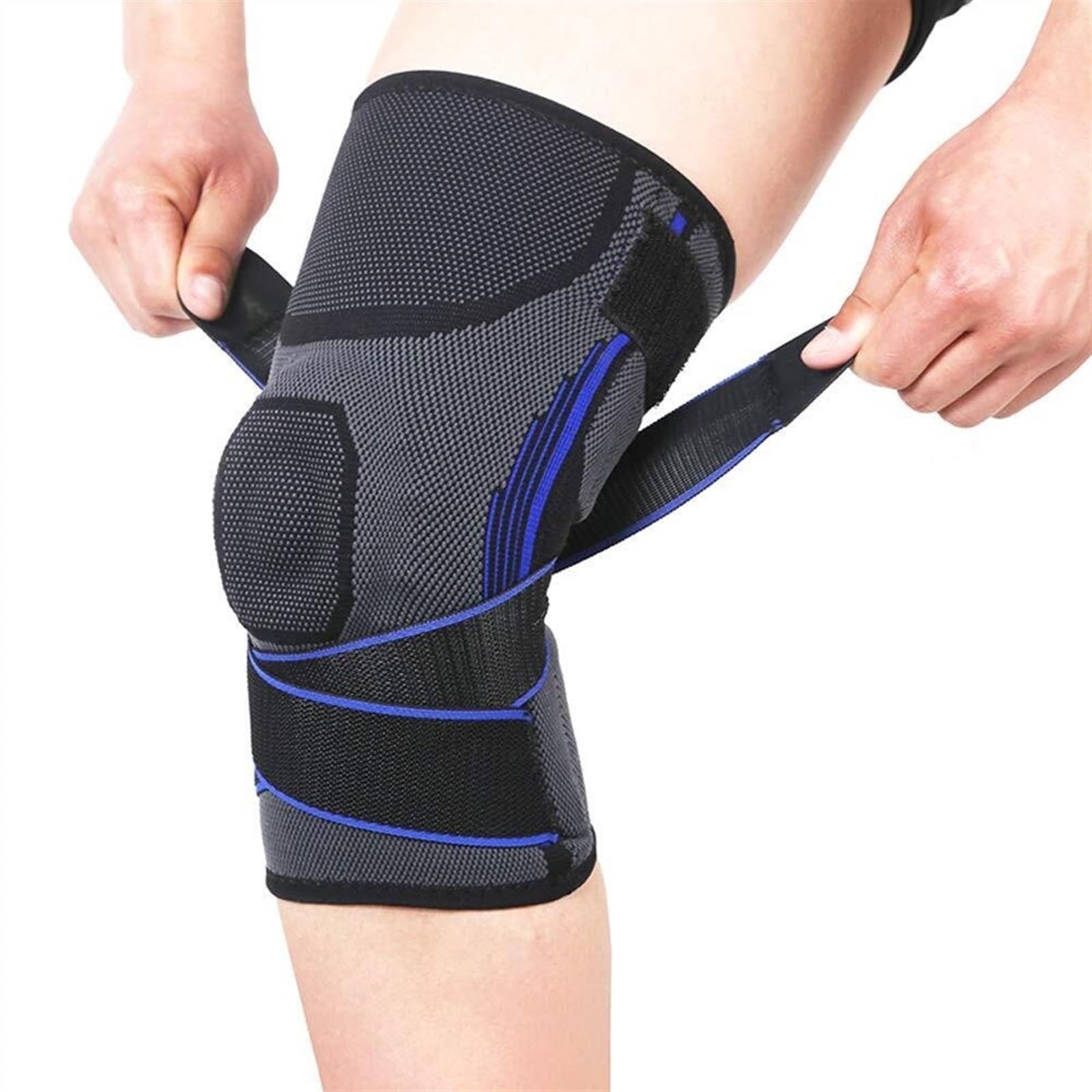 Genouillères de cyclisme et de fitness unisexes bleues en taille XL pour le sport