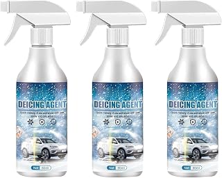 De-Icer for Car Windshield Defroster, Window Snow Spray, Auto Windshield Deicing Spray, Quick Ice and Snow Melting Formula with Spray Bottle Winter Car Essentials 60ml (3pcs)