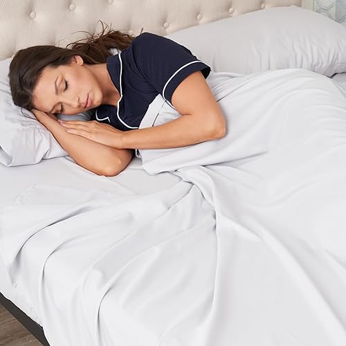 Miniatura 3 de Northwest Ashford Home Essentials Bedding - Juego de sábanas de 3 piezas, tamaño individual, blanco óptico