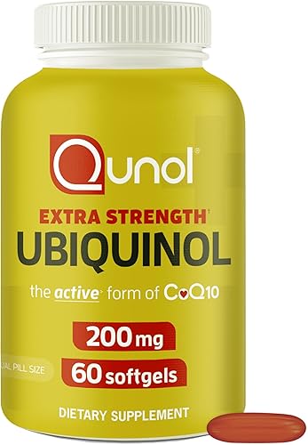 Qunol Ubiquinol CoQ10 cápsulas blandas de 200 mg, potente antioxidante para la salud cardíaca y vascular, esencial para la producción de energía,