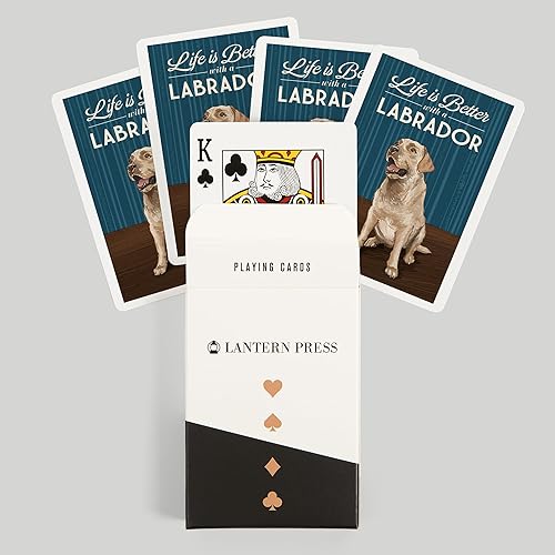 Miniatura 6 de Lantern Press Yellow Lab, Life is Better (52 cartas de juego, baraja de cartas de tamaño póquer con comodines)