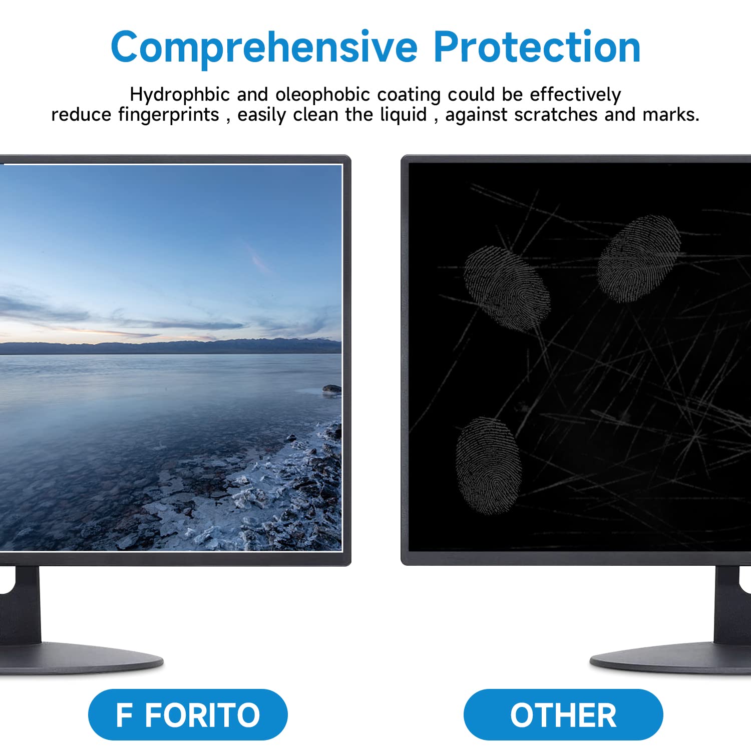 Paquete de 2 protectores de pantalla de computadora de 23 pulgadas antideslumbrantes para monitor 16:9, cubierta de pantalla de computadora compatible con computadoras de escritorio 3