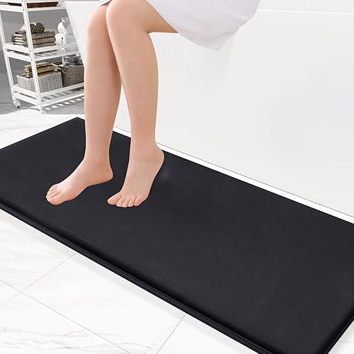 Smiry - Tapete de baño de espuma viscoelástica, supersuave, absorbente, antideslizante, alfombra para el suelo del baño, 47 x 17 pulgadas, color