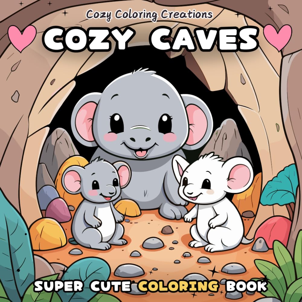 Cozy Caves: Super Cute Coloring Book for Adults and Teens: Enchanting Cozy Caves – A Whimsical Escape for Ultimate Relaxation and Stress Relief (