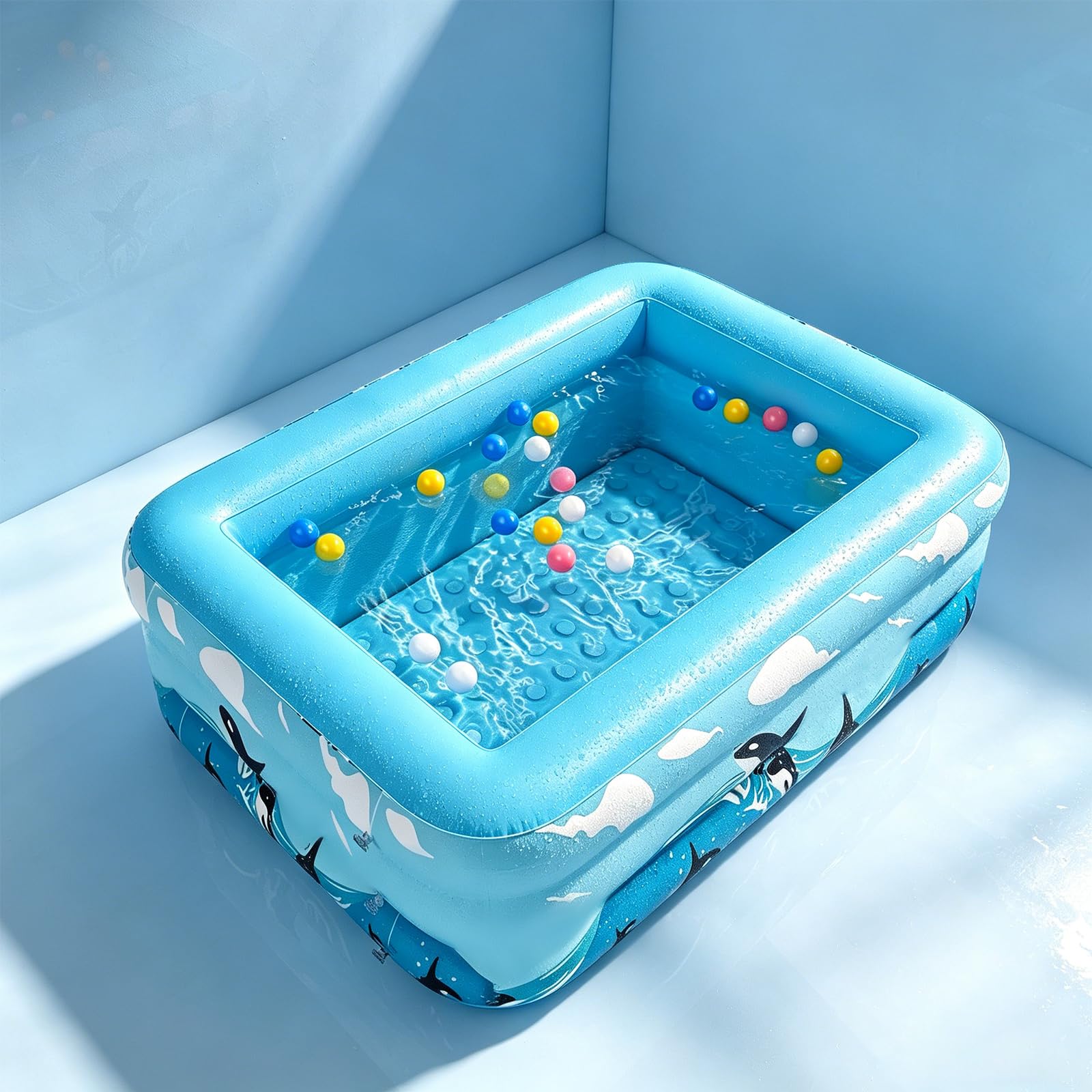 Piscina gonfiabile per bambino, famiglia, giardino, cortile, gioco d'acqua, 110 x 83 x 34 cm