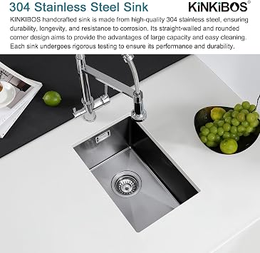 304 Stainless Steel Sink 30 x 45 cm, Small Kitchen Sink,Black Grey