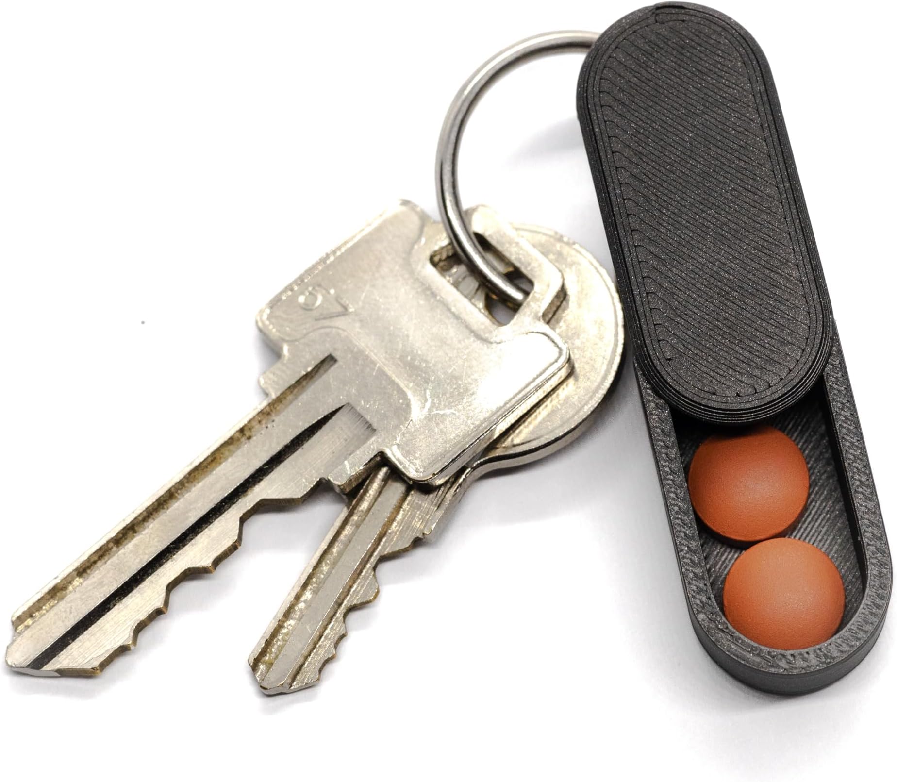 Pill PodKeychain Pill Holder: Luxe Colors - Micro-Sized & Lightweight with Magnetic Slide - Handmade for Secure Daily Medication Storage (Midnight)