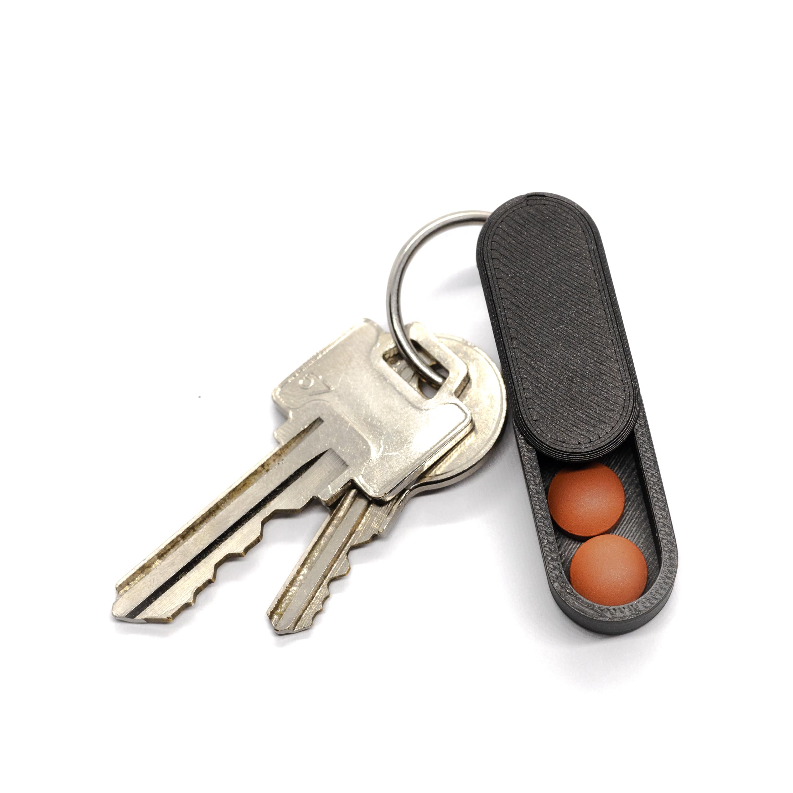 Pill PodKeychain Pill Holder: Luxe Colors - Micro-Sized & Lightweight with Magnetic Slide - Handmade for Secure Daily Medication Storage (Midnight)