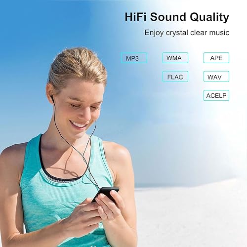 Miniatura 3 de Reproductor de MP3 con Bluetooth 5.0, pantalla de 1.8 pulgadas, reproductor de música portátil con altavoz HD, música de alta fidelidad compatible